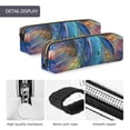 thumbnail image 4 of Rateoe Colorful Winged Dolphin Print Leather Pencil Case with Smooth Zipper, Compact Storage for Writing Tools & Art Supplies, 8.26" x 1.96" x 2.16", 4 of 7