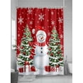 thumbnail image 5 of Christmas Shower Curtain Set ，Waterproof Fabric Shower Curtains Red Snowman Xmas Balls Pine Tree Snowflakes Winter Shower Curtains for Bathroom,Bathroom Decor 72"x96", 5 of 6