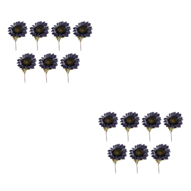 Naiovety 7 Uds girasoles artificiales flores falsas ramo simulación arreglo decoración jardín para álbum de recortes azul Azul 2Conjunto