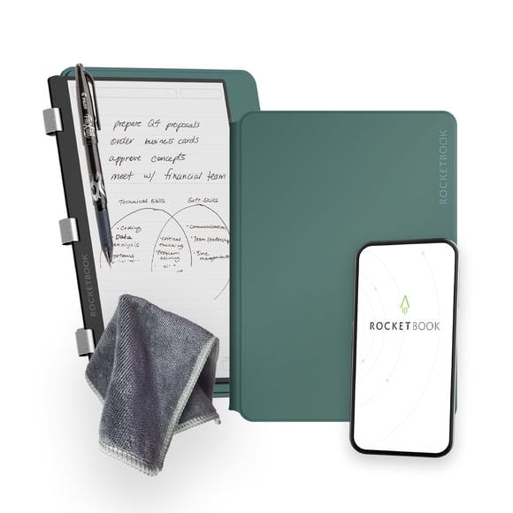 Cuaderno Rocketbook Pro 2.0 18x23 cm Verde con Páginas Rayadas y de Cuadrícula de Puntos