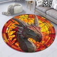 thumbnail image 6 of Watercolor Stripe Round Area Rug, artistic brushstroke circle carpet for studio or reading nook, soft washable non-slip floor mat, creative modern home décor, 6 of 6