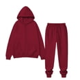 thumbnail image 6 of Costeam Women Zip Up Hoodie Sweat Suit Long Sleeve Full Zip Hooded Jacket Jogger Pants 2 Piece Outfit Fleece Lined Soft Relaxed Fit Solid Color Tracksuit with Pockets for Loungewear Daily Wear, 6 of 9