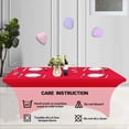 thumbnail image 4 of ICEANT 6FT Stretchable Table Cloth 2 Pack, Spandex Waterproof Table Cover for Rectangular Table, Elastic Wrinkle Resistant Tablecloths for Dining Wedding Party, Red, 4 of 5