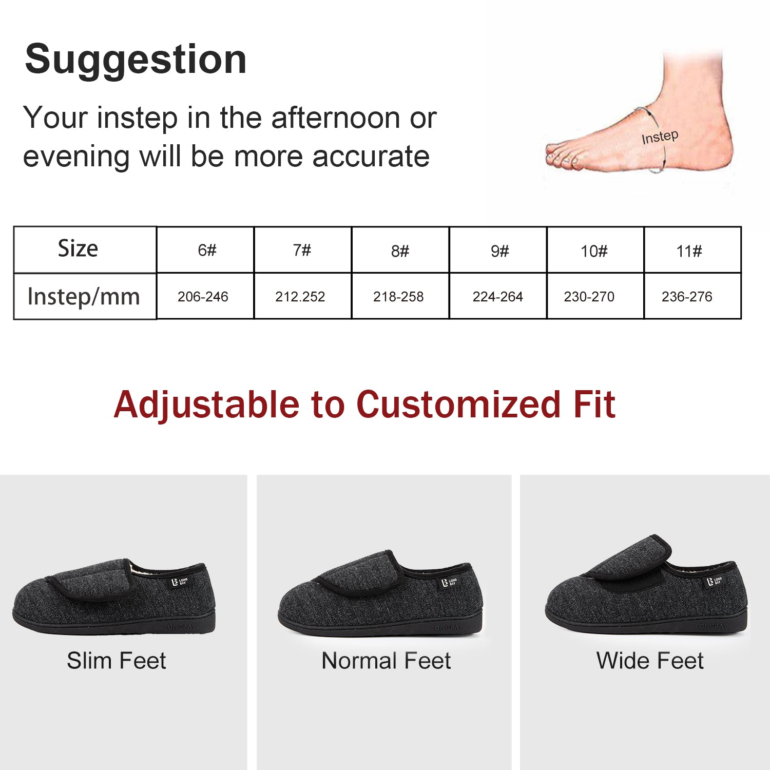 LongBay Women's Adjustable Diabetic Slippers with Memory Foam photo 4