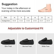 LongBay Women's Diabetic Adjustable Slippers Comfy Cozy Furry Memory Foam House Shoes for Arthritis Edema.