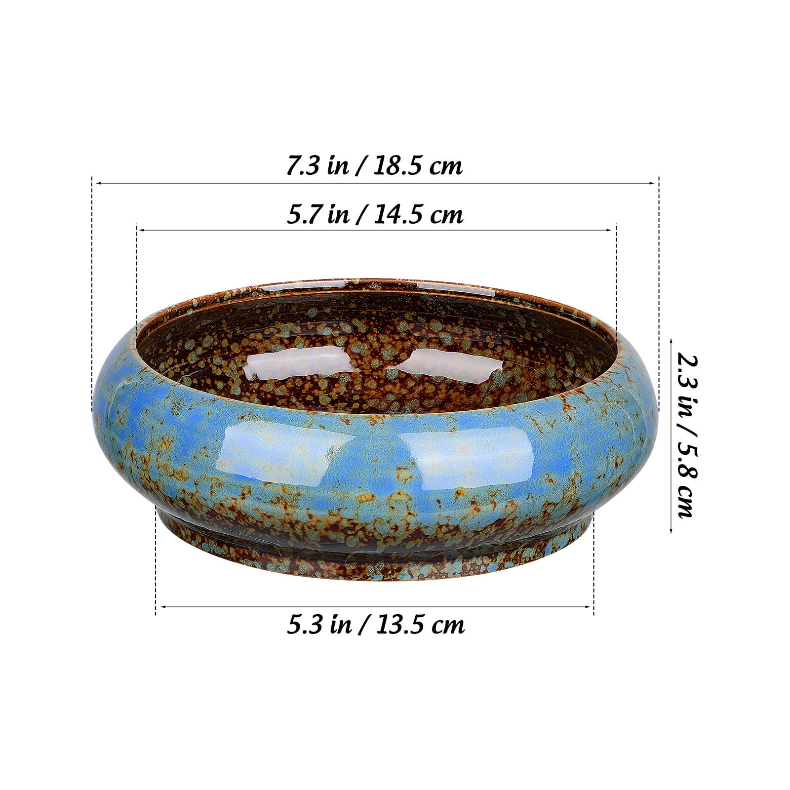 Worgeous Bonsai Pots Ceramic Planter Outdoor Pots Hydroponic Plants Pot Round Bowl Planter Retro Flower Pot Gardening Pot Succulent Plant Pot (Random Color)
