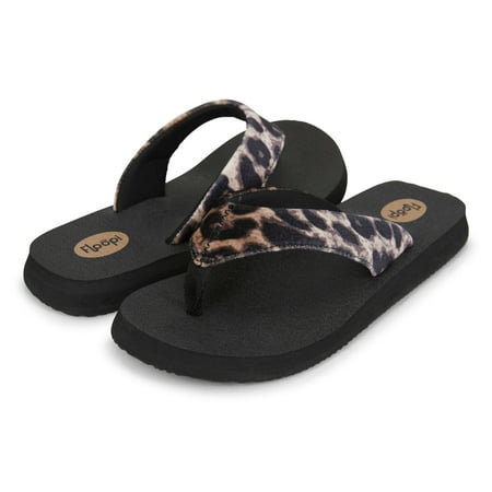 

Floopi Flip Flops for Women Animal Print Casual Flat Yoga Mat Thong Women’s Sandals Ladies Beach Sandals with Indoor & Outdoor Anti-Skid Soles.