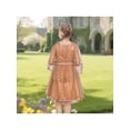 thumbnail image 6 of Sunny Fashion Flower Girls Dress Tulle Spaghetti Strap Pearl Ruffle Hem Formal Ball Gown Brown 6 Years, 6 of 8