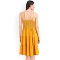 thumbnail image 4 of eloria Women Fashion A-Line Knee Length Western Solid Midi Dress Party Wear, Fabric: Rayon, Color: Yellow, Size: M, 4 of 6