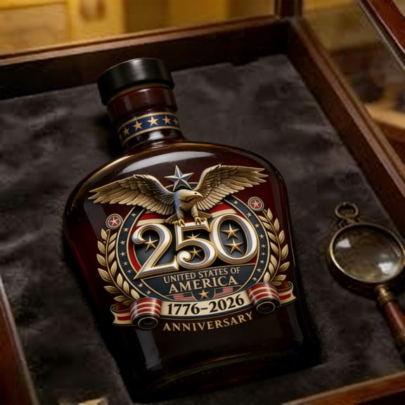 USA Anniversary Commemorative Whiskey Decanter Bottle,1776-2026 250 Years Anniversarys Personal Reserve Bottle,Unique Collector's Display Piece for Liquor Bourbon or Wine,Gift For Men,Home,Bar