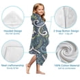 thumbnail image 7 of Blue Ethnic Paisley Pattern Hooded Bath Towel，50"x30" for Ages 3 To 12 Kids, Quick Dry Lightweight Soft Microfiber Hood Beach Towel Cover Up for Kids, 7 of 7