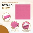 thumbnail image 3 of Uxcell Foil Candy Wrappers, Square Glossy Aluminium Foil Candy Wrapping Paper for DIY Chocolate Packaging Decoration Pink 3x3", 3 of 6