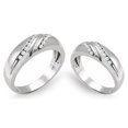 thumbnail image 1 of 14k White Gold His and Hers Round Cut Diamond Band 0.60ct.tw. Size 7.5, 1 of 1
