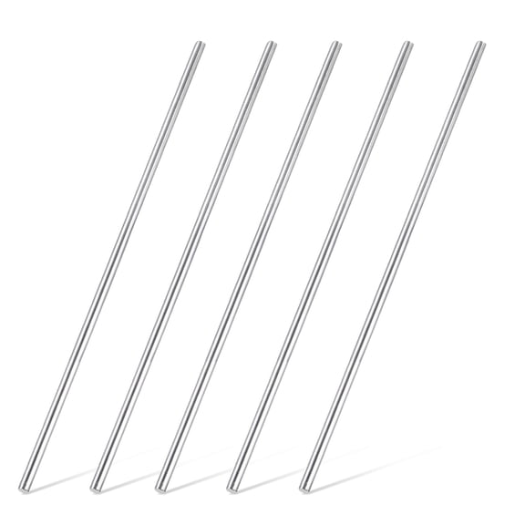 5pcs 316 Stainless Steel Round Rod Bar, 3x100mm Silver Solid Shaft Rods