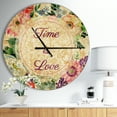 thumbnail image 1 of DesignArt Horloge Murale Grande Florale Rose Time is Love, 1 of 1