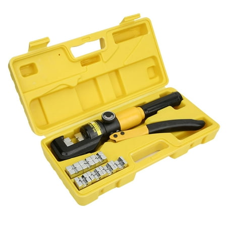 

Hydraulic Crimper Hand Crimper 4-70mm² Hydraulic 16 Dies Wire Swaging Tool Battery Cable Lug Crimper 8 Ton Terminal Crimping Tool For Wire Cable