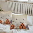 thumbnail image 4 of Outdoor Waterproof Pillow Covers Pumpkin Ghost Face Halloween Decorative Throw Pillow Protectors,Horror Ghost Bat Retro Backdrop Pillowcase Cushion Cases for Patio Sofa Garden Couch,20x20in,Pack of 2, 4 of 9