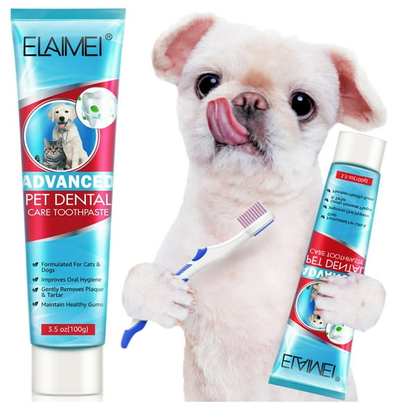Pasta de dientes para perros sabor a menta para mascotas | Aliento fresco y limpieza de dientes | Ingredientes naturales: Menta, Pomelo, Aloe | Reduce la placa de sarro | Tubo de 100g | Para todos