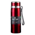 thumbnail image 2 of Vaso aislante portátil de cuerda de invierno - Termo de vacío de acero inoxidable de 800 mL para exteriores, acampadas y viajes en coche - Botella de bebidas calientes y frías las 24 horas con asa, 2 of 5