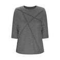 thumbnail image 4 of UAMVSH Women 3/4 Sleeve Shirts for Women Trendy Crew Neck Dressy Tunic Tops Casual Solid Color Business Work Tee Blouses(X-Large,Gray), 4 of 6