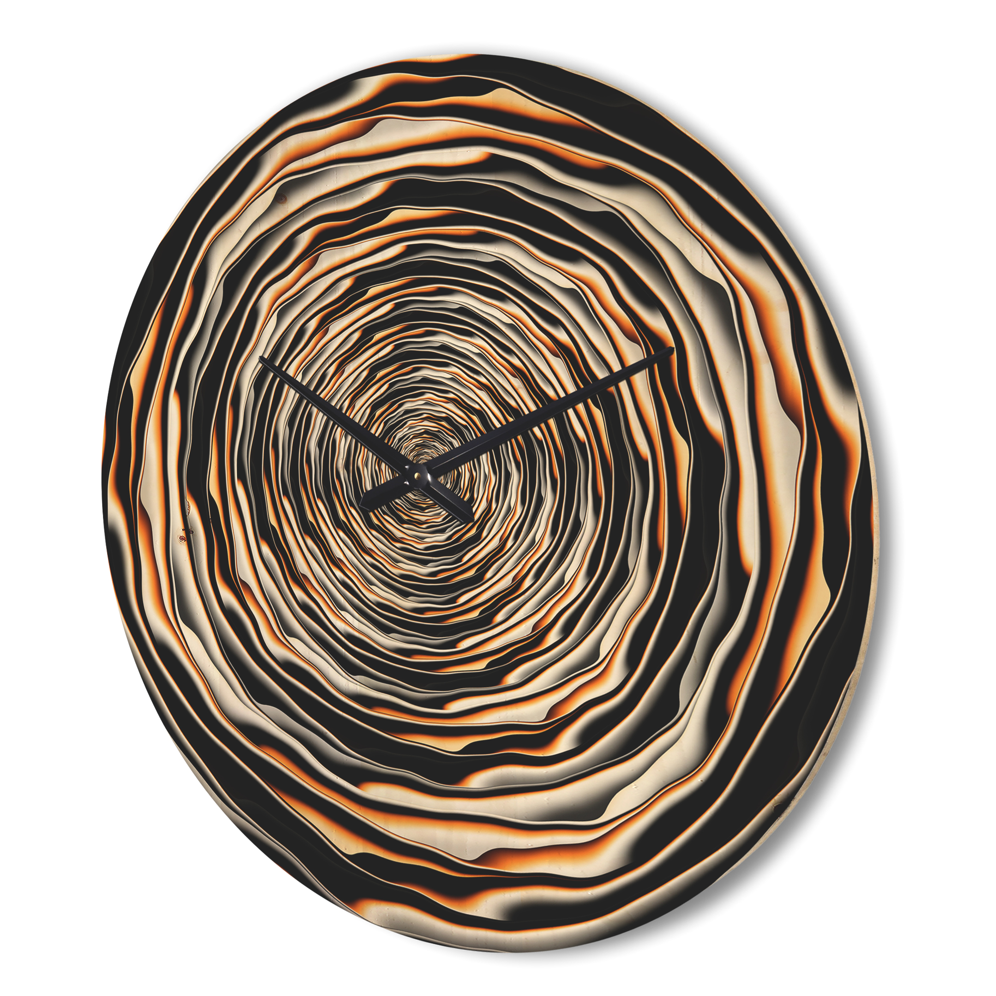 Designart 'Fractal Spiral Rotating' Modern Wood Wall Clock