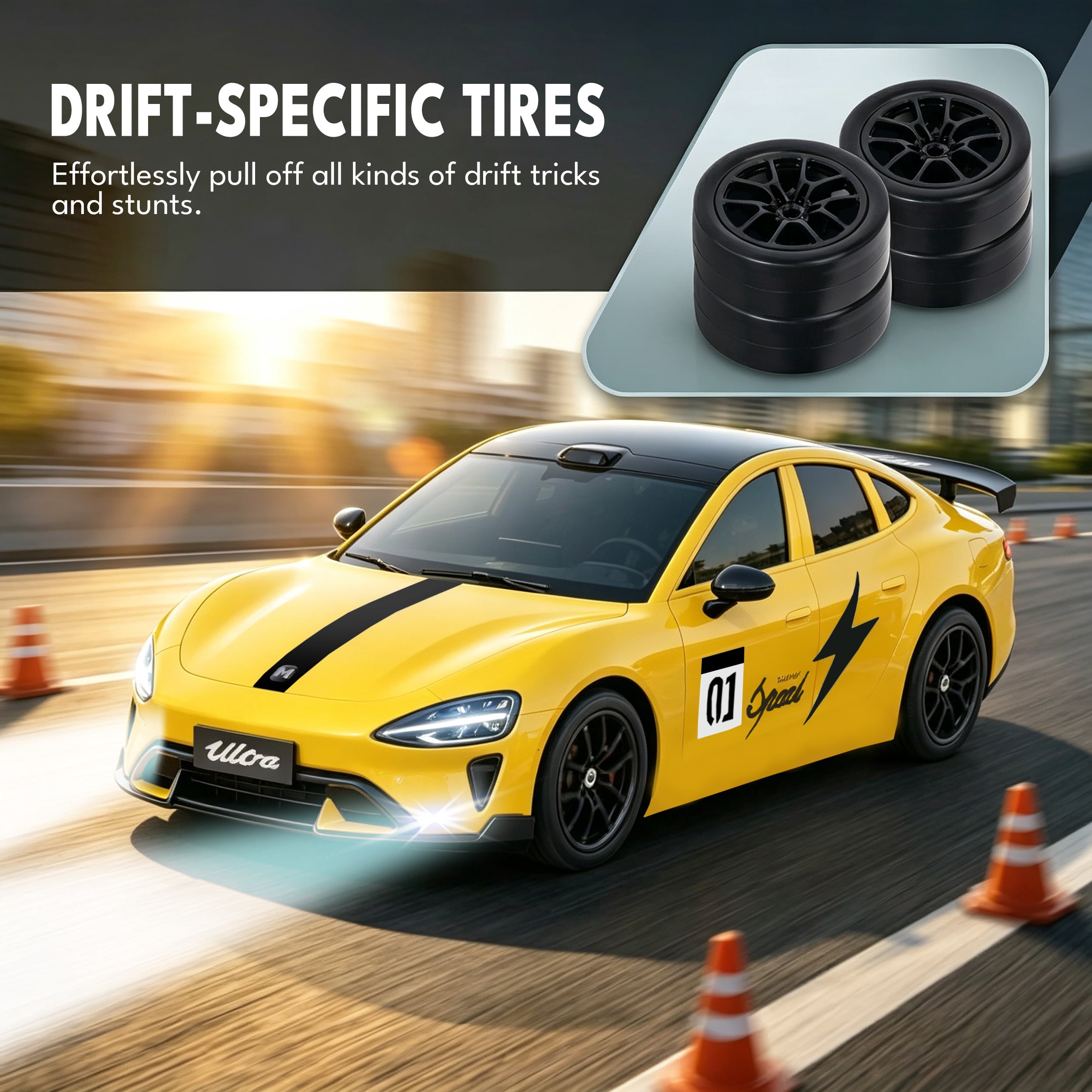 KIVDIT 1:24 Rc Cars,2.4 Ghz Variable Speed Remote Control Car with LED Lights,Outdoor Toys for Kids Age 4-8