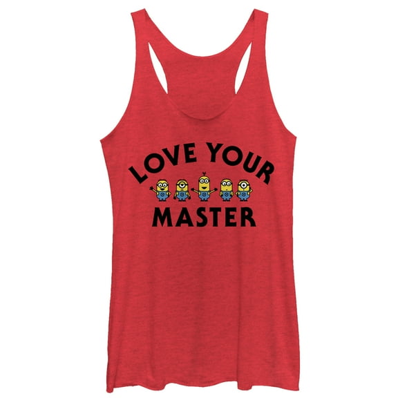 Women's Despicable Me Minion Love Master  Racerback Tank Top Red Heather X Small