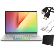 ASUS Vivobook S14 14'' FHD Display Laptop PC, Intel Core i7-8565U, 8GB RAM, 512GB PCIe NVME SSD, Backlit Keyboard, ScreenPad 2.0, Windows 10 Home, Silver+ Tigology Accessories