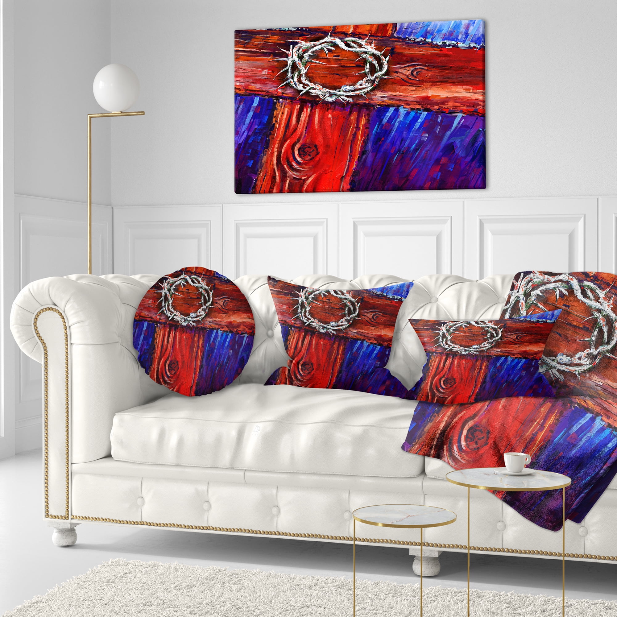 Designart Crown of Thorns - Abstract Throw Pillow - 12x20