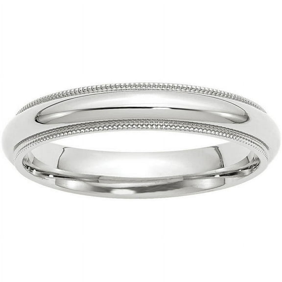 Primal Gold 10 Karat White Gold 4mm Milgrain Comfort Fit Band Size 10