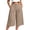 #06 Khaki 【Mix & Match: Stock Up on Your Favorite Colors】, variant on Women's Plus Size Solid Color Elastic Waist Cropped Pants, Pleated Loose Capri Trousers with Pockets, Relaxed Casual Four Season Bottoms for Daily Shopping | TruHer,Army Green L