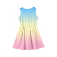 thumbnail image 3 of Abcomgle Girls Dresses Casual A-Line Sleeveless Midi Dress Gradient Loose Crew Neck Swing Sundresses for 4-14t Kids,Beige,12-13Years, 3 of 4