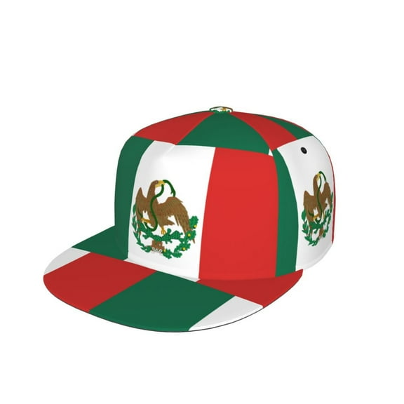 Snapback Hats For Men Women Mexican Flag Flat Bill Brim Baseball Cap Printed Hat