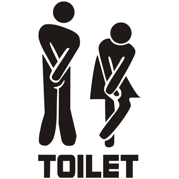 DIY extraíble hombre mujer baño inodoro baño WC señal, decoración para niños sala de estar decoración del hogar (negro 10)