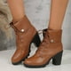 thumbnail image 2 of NECHOLOGY Botas Mujer Adulto Femenino Zapatos Botines mujer Botines De Mujer Botas De Tacón Grueso Zapatos De Moda Y Versátiles (Brown, 8), 2 of 7