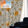 thumbnail image 5 of Spring Daisy Blackout Curtains for Bedroom/Living Room, Pinch Pleated Black Out Curtains, Country Vintage Yellow White Floral Leaf Room Darkening Window Drapes with Hooks 2 Panels, 59"x70", 5 of 8