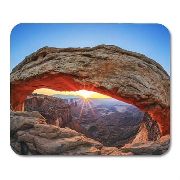 Laddke Famous Sunrise At Mesa Arch In Canyonlands National Park Mousepad Mouse Pad Mouse Mat 9x10 Inch Walmart Com Walmart Com