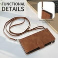 thumbnail image 2 of Dteck for iPhone 15 Wallet Case, Crossbody Phone Purse with Card Holder for Women Men, Soft PU Leather Zipper Carry Cover with Shoulder Strap for iPhone 15,Brown, 2 of 6