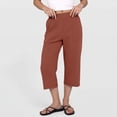 thumbnail image 2 of Aboser Women's Cotton Linen Capri Pants Wide Leg Lounge Pants Elastic High Waisted Capris Solid Color Beach Vacation Trousers Comfy Soft Crop Pants with Pockets, 2 of 9