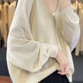 thumbnail image 5 of Lixiuxyad Womens Open Front Cardigan Stylish Cardigan Lightweight Open Front Long Sleeve Outer Layer For Everyday Wear,Beige, 5 of 6