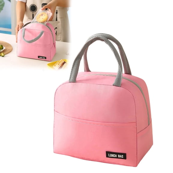 Insulated Lunch Bag for Work with Reinforced Handle - 9x6.6x8.2 Inch Reusable Thermal Lunch Box Tote, Leakproof & Easy Clean for Men/Women, Picnic, Camping, Travel