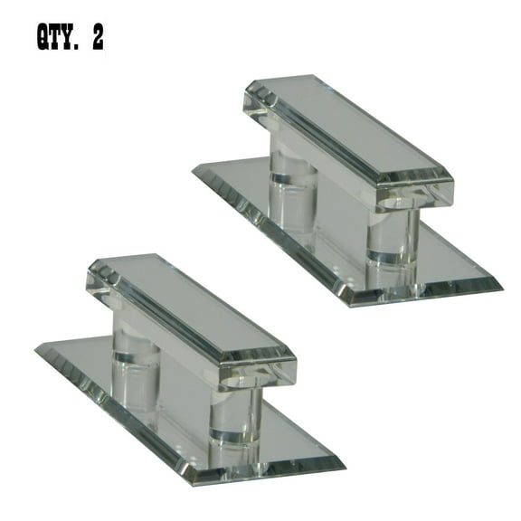 Clear Acrylic Large Stick-On Mirror Pulls - Pack of 2