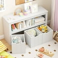 thumbnail image 4 of Costway Storage Cabinet 3 Drawer Chest w/Wheels Large Storage Cube Shelf White, 4 of 11