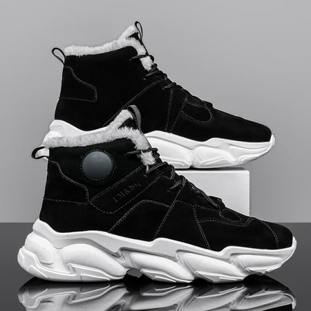 

Men‘s Suede Snow Boots Lace-up Warm Fuzzy Shoes For Winter