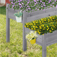 thumbnail image 5 of Topeakmart 47″ x 41″ x 29.5″ Gray Wood 2-Tier Planter Box, 5 of 9