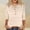 Beige, variant on QHWAUAKFBN T Shirts For Women Trendy Loose Fit V Neck Colorful Shiny Geometric Print Button Three Quarter Sleeve Tshirts Top