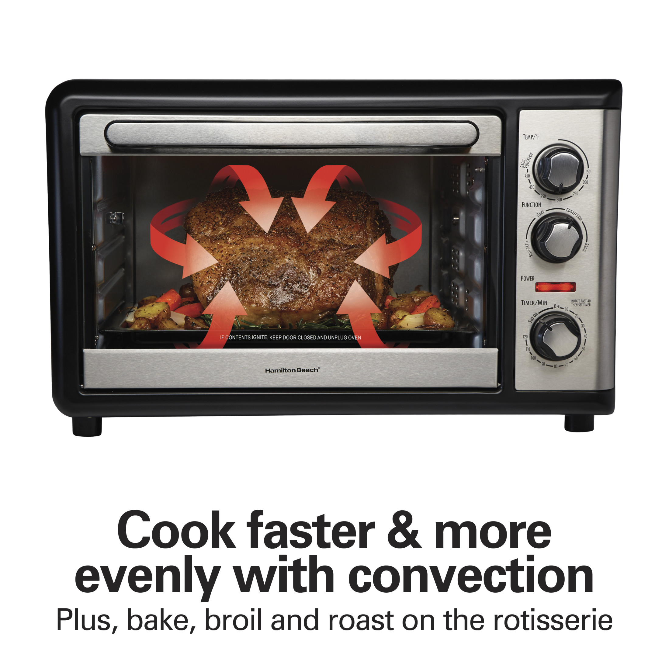 Hamilton Beach Countertop Toaster Oven with Convection, Black photo 4
