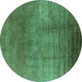 thumbnail image 1 of Ahgly Company Indoor Round Oriental Turquoise Blue Traditional Area Rugs, 7' Round, 1 of 4