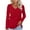 Red, variant on Essentials Women's Regular-Fit Fashion Casual V-neck Long Sleeve T-Shirts Solid Color Basic Tops Tees Blouses