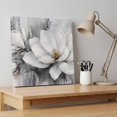thumbnail image 4 of Grey White Floral Canvas Wall Art for Living Room Bedroom Bathroom, Vintage Minimalist Country Pastoral Flowers Canvas Art Wall Decor, Artwork for Walls Home Office Decor, 8"x8", 4 of 9